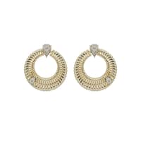 BRINCOS EM OURO AMARELO ARGOLA COM BRILHANTES 0,69 CTS