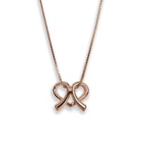 CORRENTE EM PRATA COM BANHO DE OURO ROSE CAMPANHA OUTUBRO ROSA