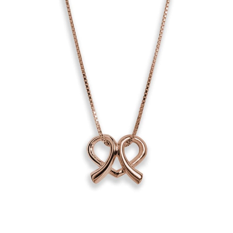 CORRENTE EM PRATA COM BANHO DE OURO ROSE CAMPANHA OUTUBRO ROSA