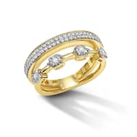 ANEL EM OURO AMARELO COM BRILHANTES 0,35 CTS ARO17