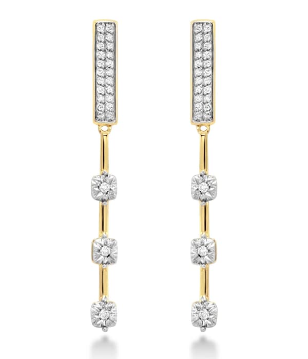 BRINCOS EM OURO AMARELO COM BRILHANTES 0,31 CTS
