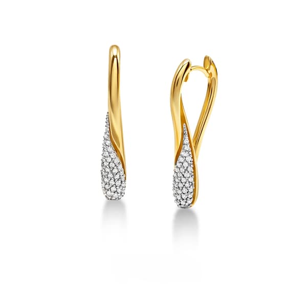 BRINCOS EM OURO AMARELO COM BRILHANTES 0,37 CT