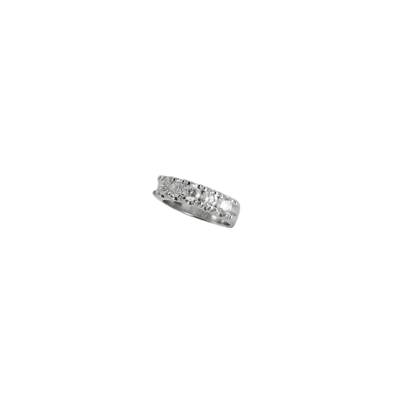 MEIA ALIANCA EM OURO BRANCO COM BRILHANTES 1,50CT TOTAL
