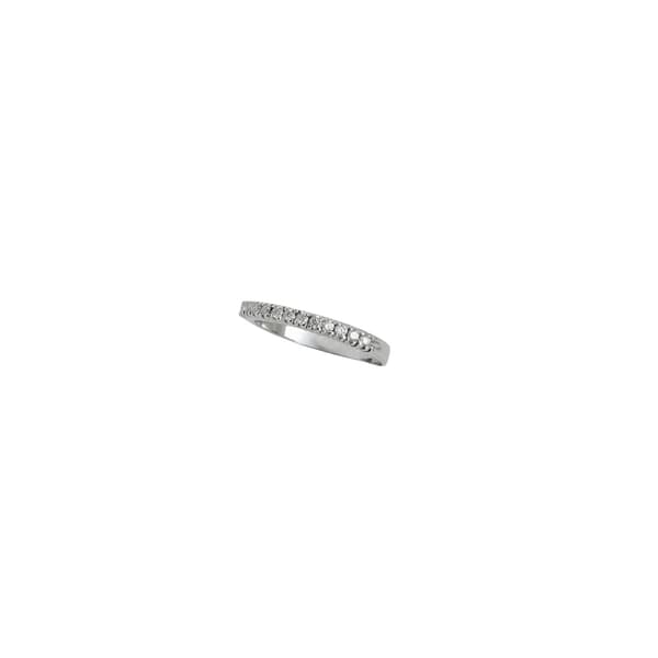 MEIA ALIANCA EM OURO BRANCO COM BRILHANTES 0,24CTS