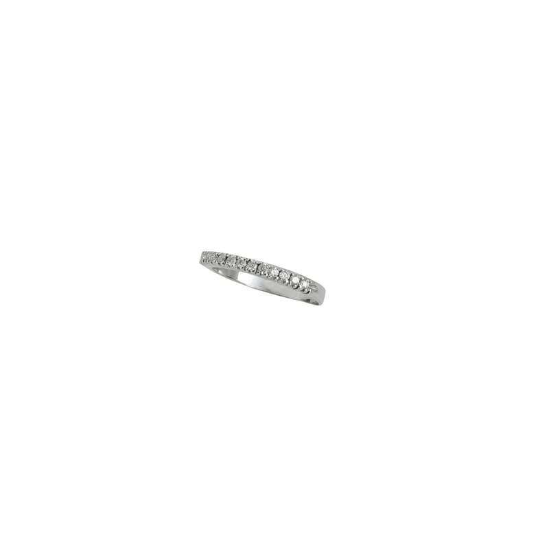 MEIA ALIANCA EM OURO BRANCO COM BRILHANTES 0,24CTS