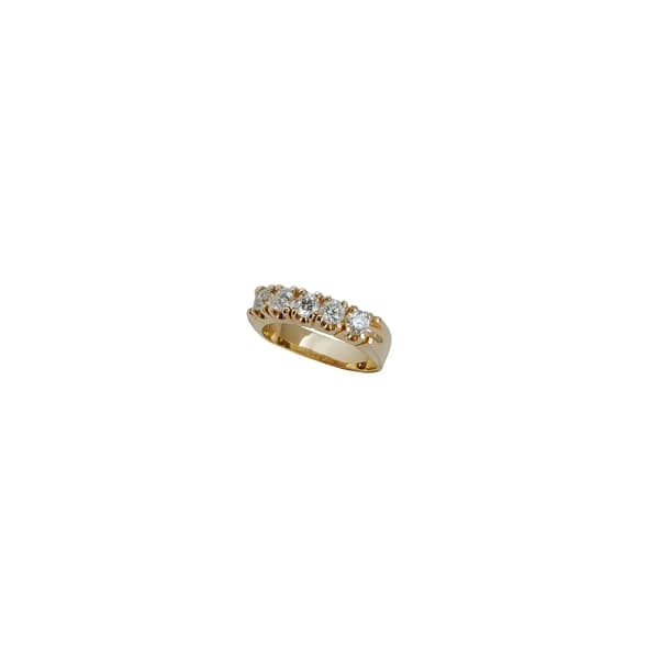 MEIA ALIANCA EM OURO AMARELO COM BRILHANTES 1,00CT TOTAL