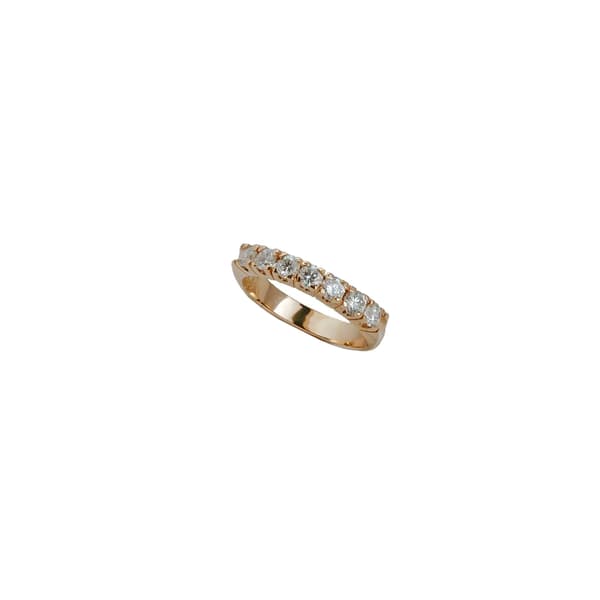 MEIA ALIANCA EM OURO ROSE COM BRILHANTES 0,70CTS TOTAL