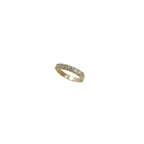 MEIA ALIANCA EM OURO AMARELO COM BRILHANTES 0,70CTS TOTAL