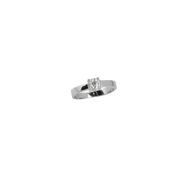 ANEL EM OURO BRANCO COM BRILHANTES DE 0,30CT