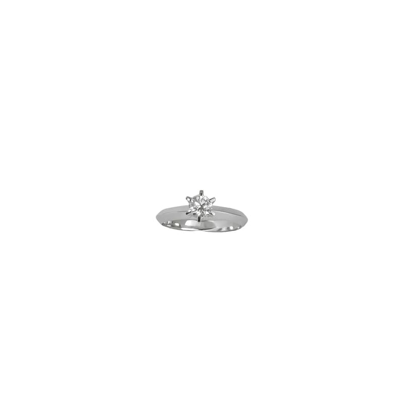 ANEL EM OURO BRANCO SOLITARIO COM BRILHANTE DE 0,50 CTS
