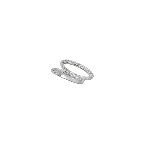PAR DE APARADORES EM OURO BRANCO COM BRILHANTES 0,48CTS