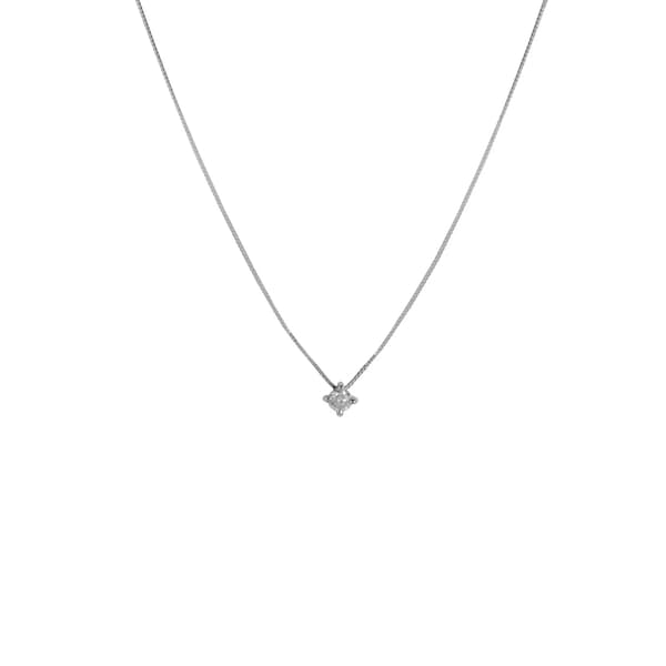 CORRENTE PONTO DE LUZ EM OURO BRANCO COM BRILHANTE 0,20CT