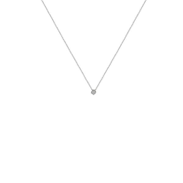 CORRENTE PONTO DE LUZ EM OURO BRANCO COM BRILHANTE 0,10CT