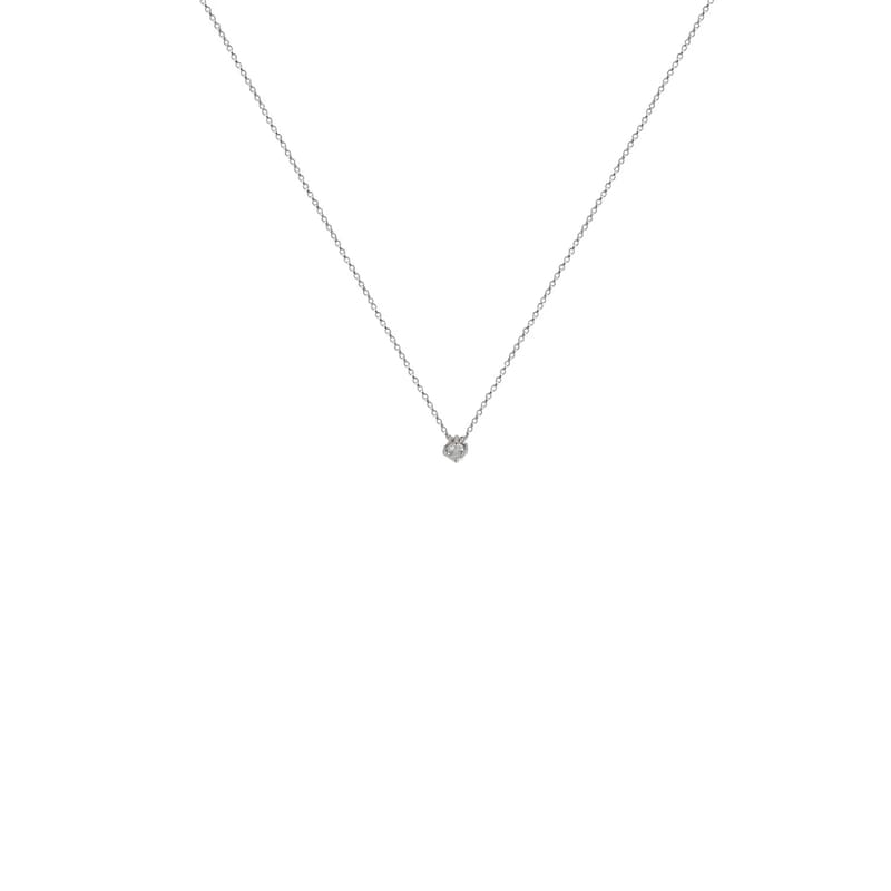 CORRENTE PONTO DE LUZ EM OURO BRANCO COM BRILHANTE 0,10CT