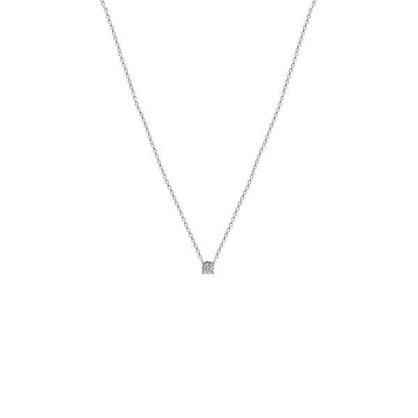 CORRENTE PONTO DE LUZ EM OURO BRANCO COM BRILHANTE 0,30CT