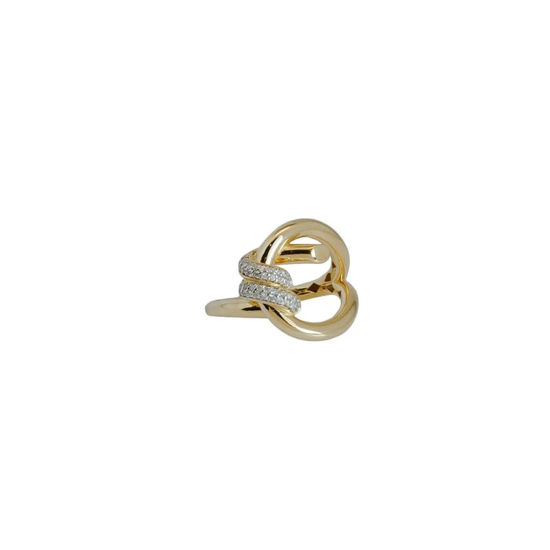 ANEL EM OURO AMARELO COM BRILHANTES 0,20 CTS