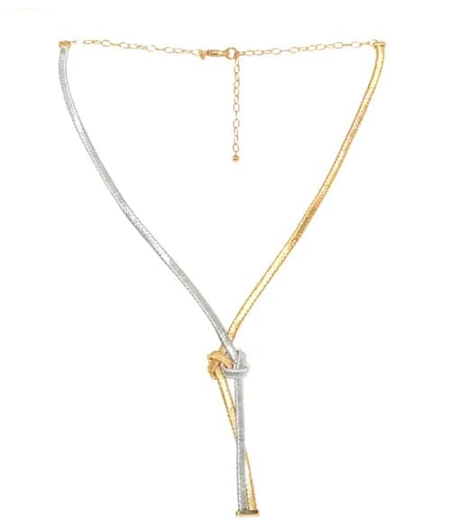 COLAR EM OURO AMARELO E OURO BRANCO
