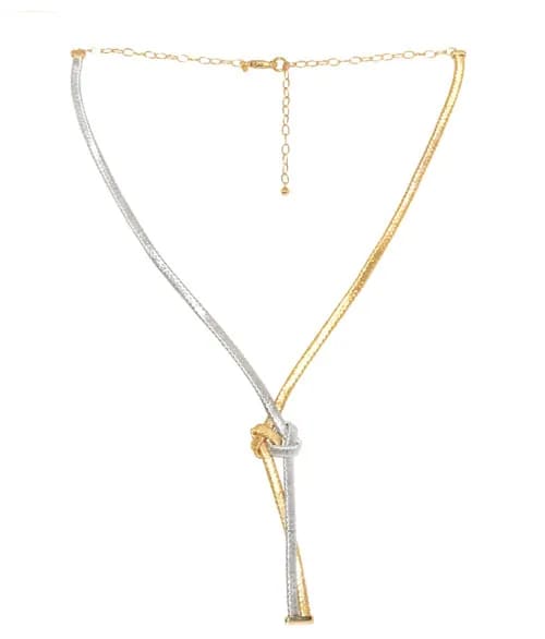 COLAR EM OURO AMARELO E OURO BRANCO