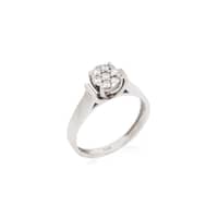 ANEL EM OURO BRANCO COM BRILHANTES 0,21 CTS