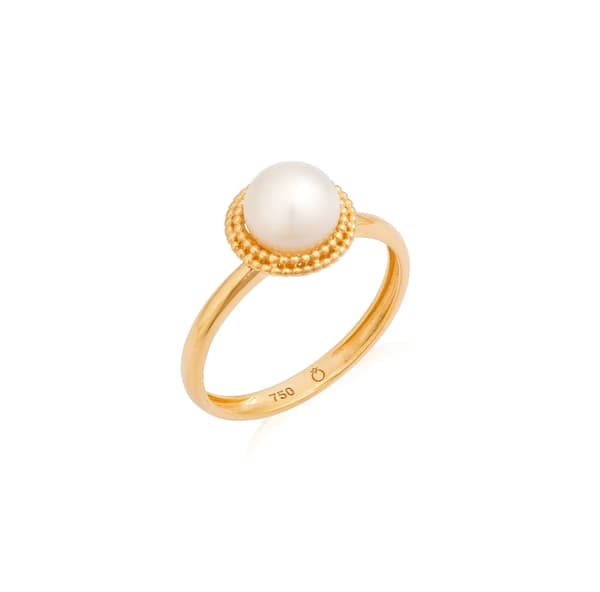 ANEL EM OURO AMARELO COM PEROLA