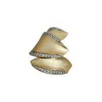 ANEL EM OURO AMARELO COM BRILHANTES PETALA DUPLA 0,41CT COLECAO PETALA