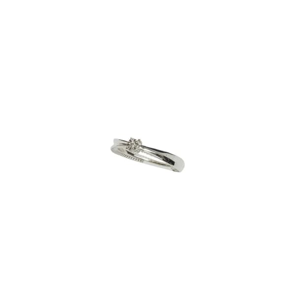 ANEL EM OURO BRANCO COM BRILHANTES 0,04 CTS