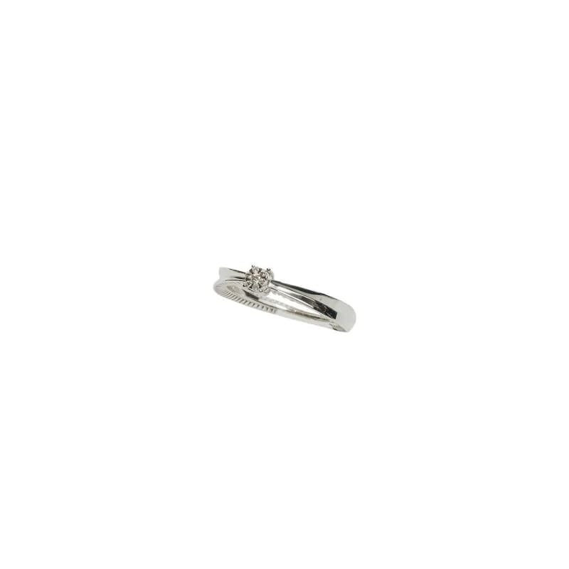 ANEL EM OURO BRANCO COM BRILHANTES 0,04 CTS
