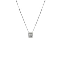 CORRENTE EM OURO BRANCO COM BRILHANTES 0,21 CTS