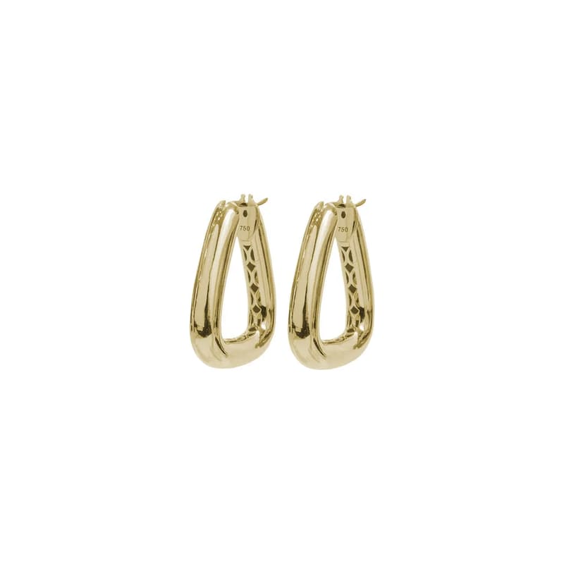 BRINCO EM OURO AMARELO ARGOLA TRIANGULO