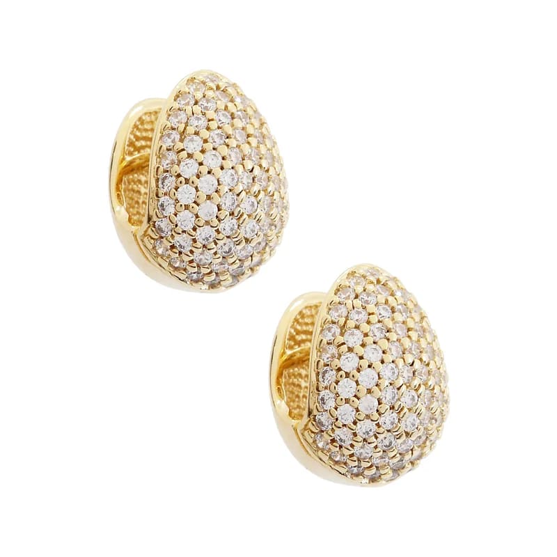 BRINCO EM PRATA 925 COM BANHO DE OURO ARGOLA COM ZIRCONIAS