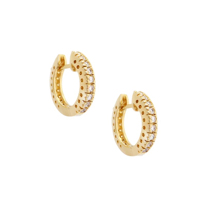 BRINCO EM PRATA 925 COM BANHO DE OURO E ZIRCONIA