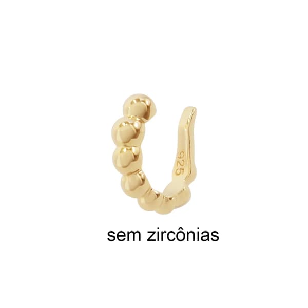 PIERCING EM PRATA 925 COM BANHO DE OURO BOLINHAS