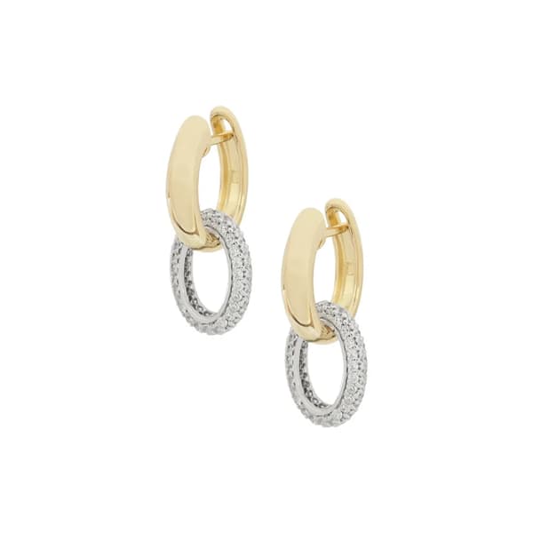 BRINCO EM PRATA COM BANHO DE OURO ARGOLAS COM ZIRCONIAS